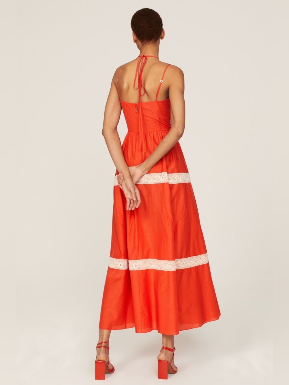 Jason Wu cutout lace trimmed cotton and silk blend voile maxi dress - Picture 2 of 10